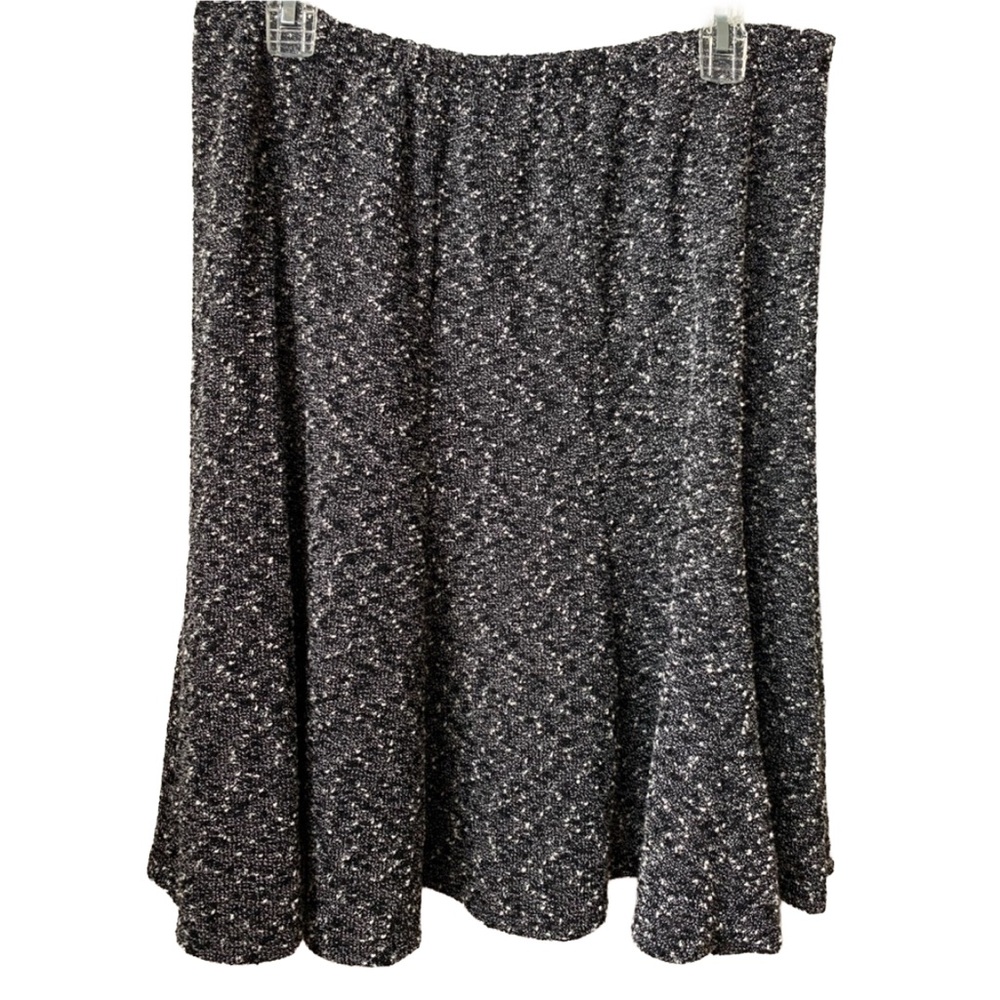 DRESS BARN Women’s Black White Gray Bouclé Pull On Elastic Waist Unlined Skirt